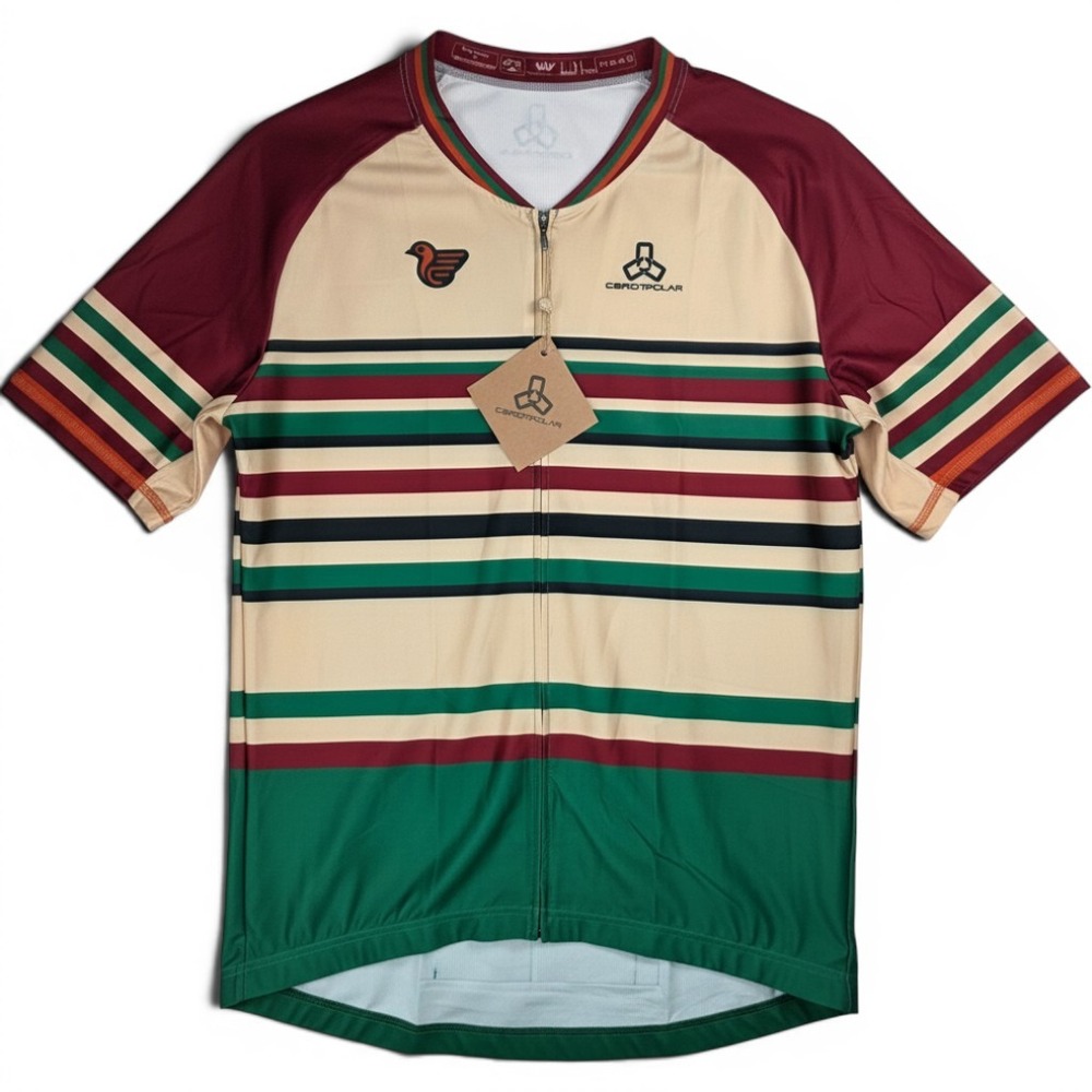 Cerotipolar Cycling Jersey Men 2XL Multi-Color Striped Club Fit Full Zip 0360